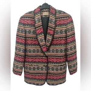 Knockabouts by Pendleton Vintage Woman Southwestern Aztec Blazer Sz 10